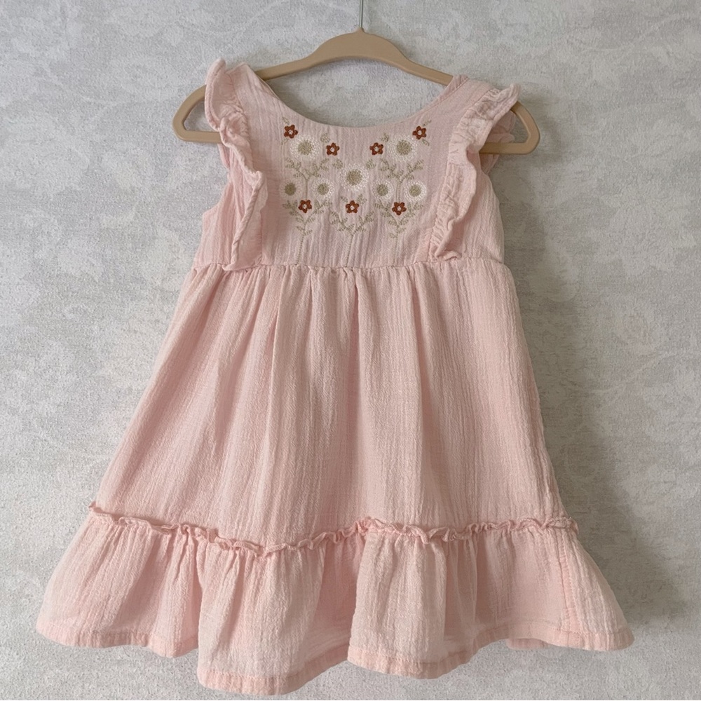 🍼Carters| 12 Month Baby Girl Pink Embroidered Dress